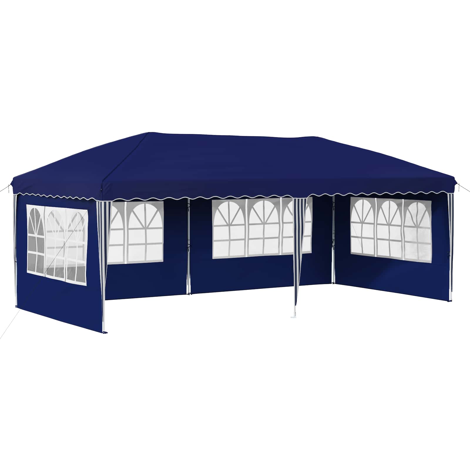 Kokkupandav peotelk (pop-up) 4 külgseinaga, 5,75 × 2,89 m, sinine