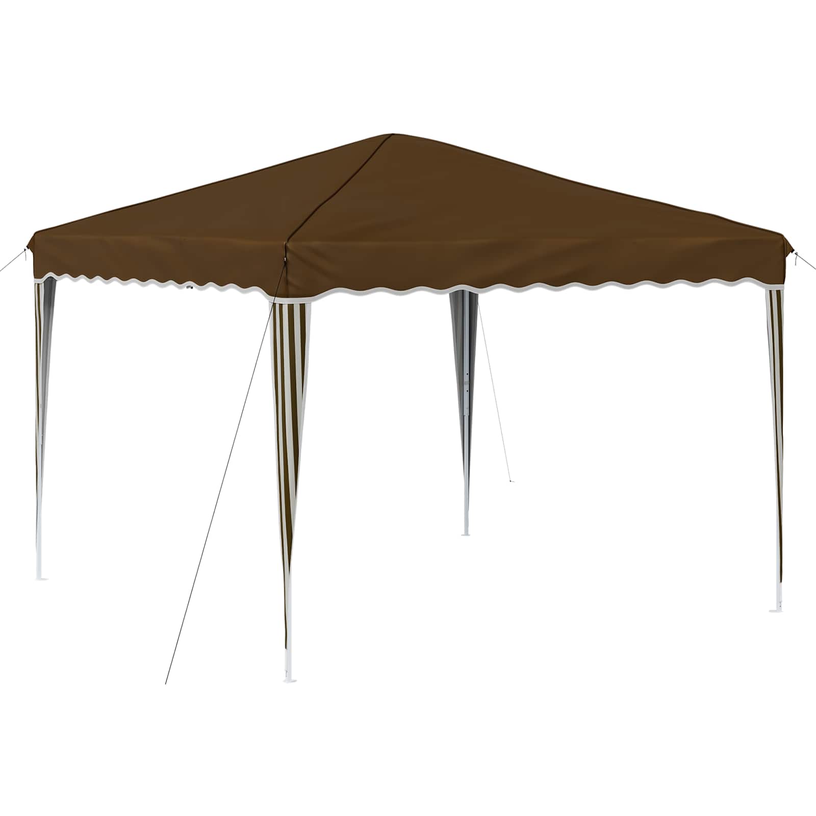 Kokkupandav peotelk (pop-up), 2,9 × 2,9 m, pruunikashall