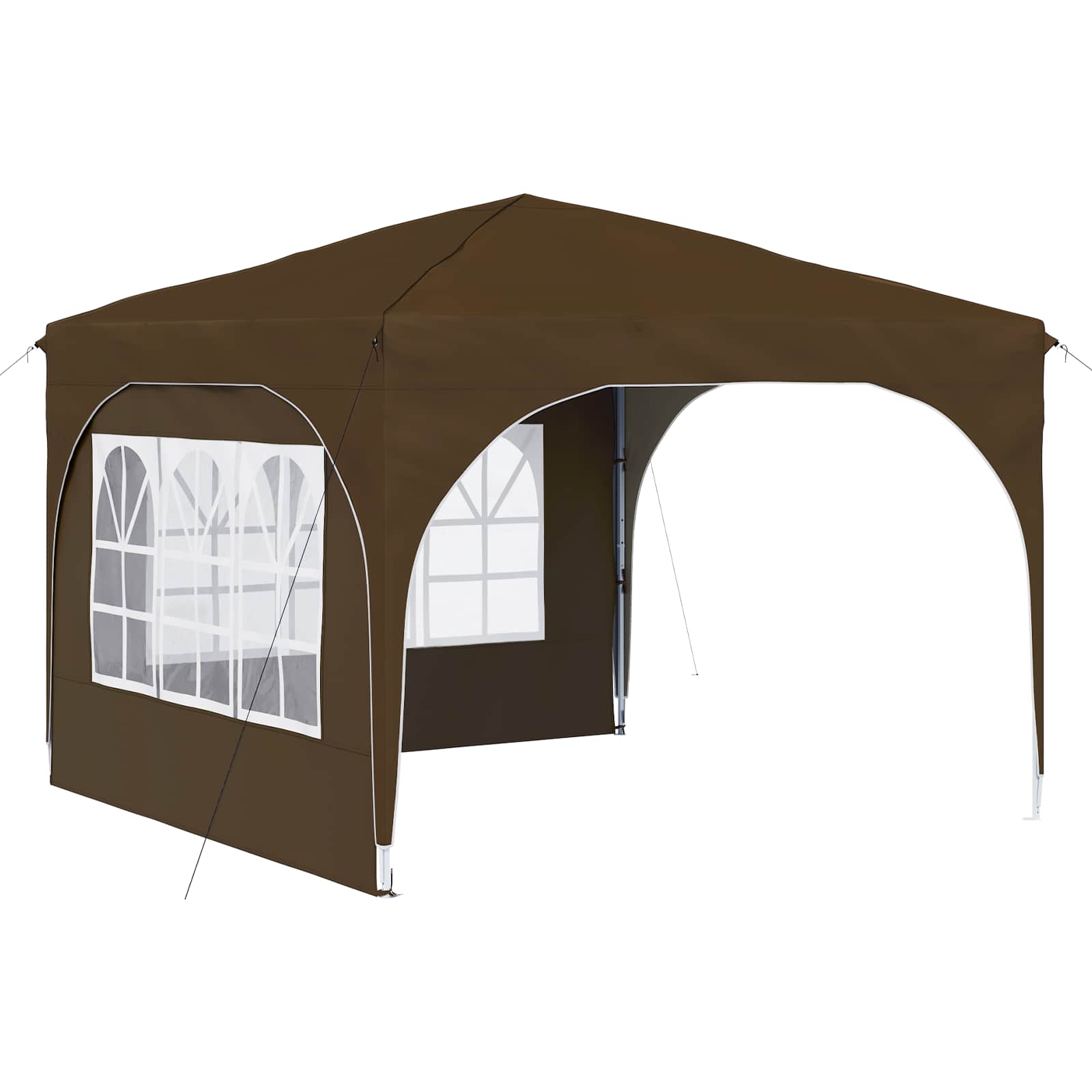 Kokkupandav peotelk (pop-up) 2 külgseinaga, 2,9 × 2,9 m, pruunikashall