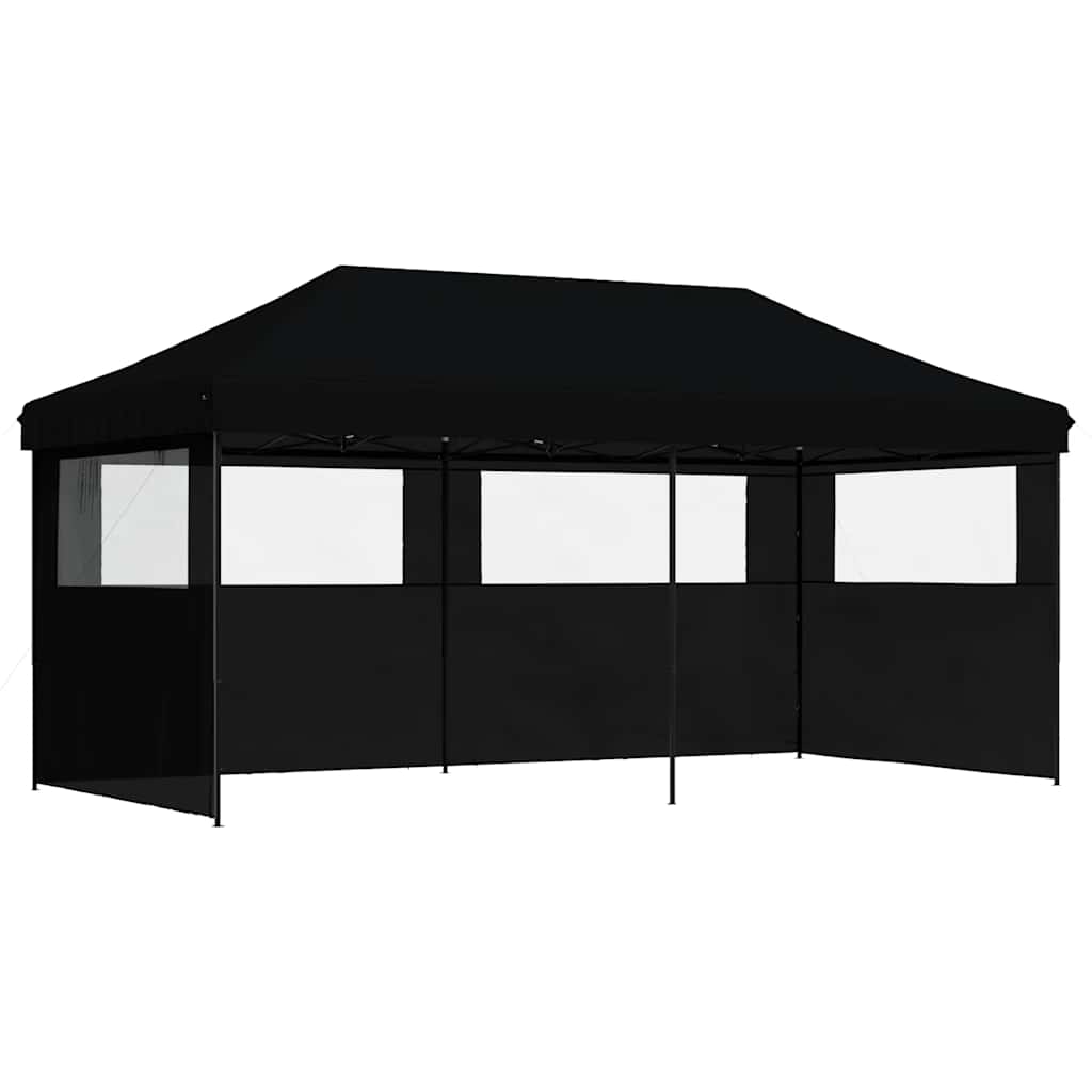 Kokkupandav peotelk (pop-up) 3 külgseinaga, 5,8 × 2,92 m, must