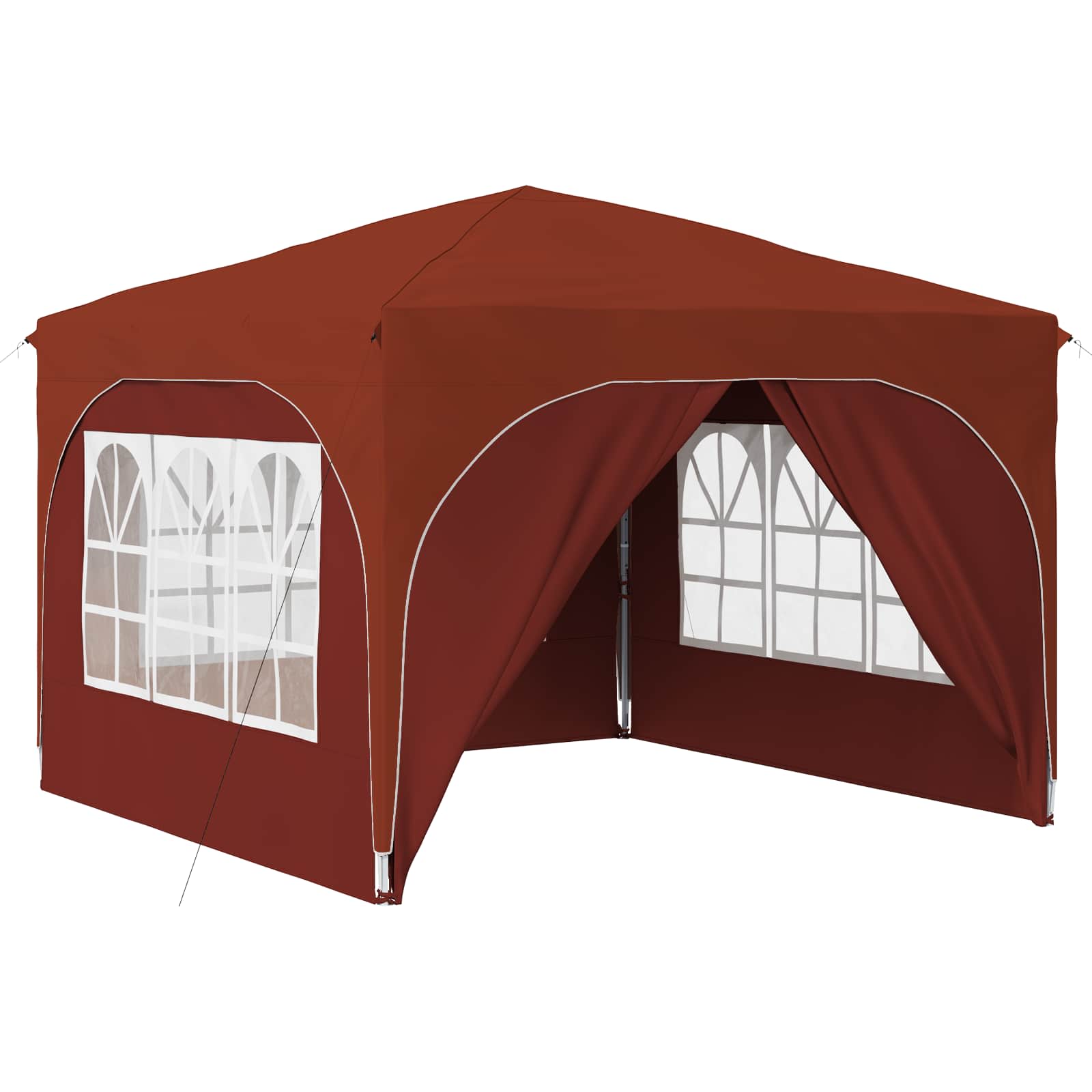 Kokkupandav peotelk (pop-up) 4 külgseinaga, 2,9 × 2,9 m, terrakota