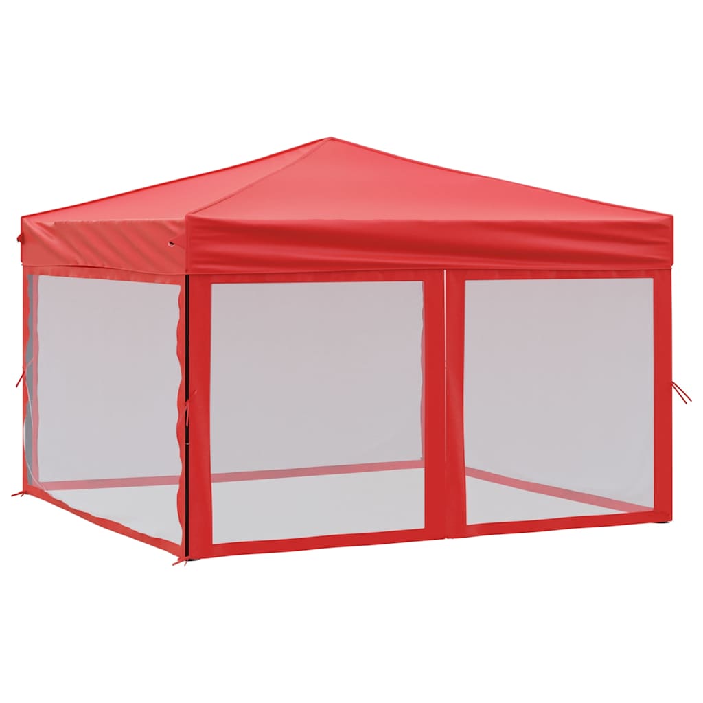 Kokkupandav peotelk (pop-up) seintega, 3 × 3 m, punane