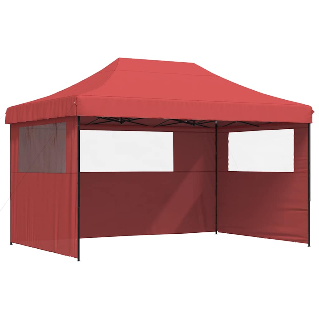 Kokkupandav peotelk (pop-up) 3 külgseinaga, 4,4 × 2,92 m, veinipunane
