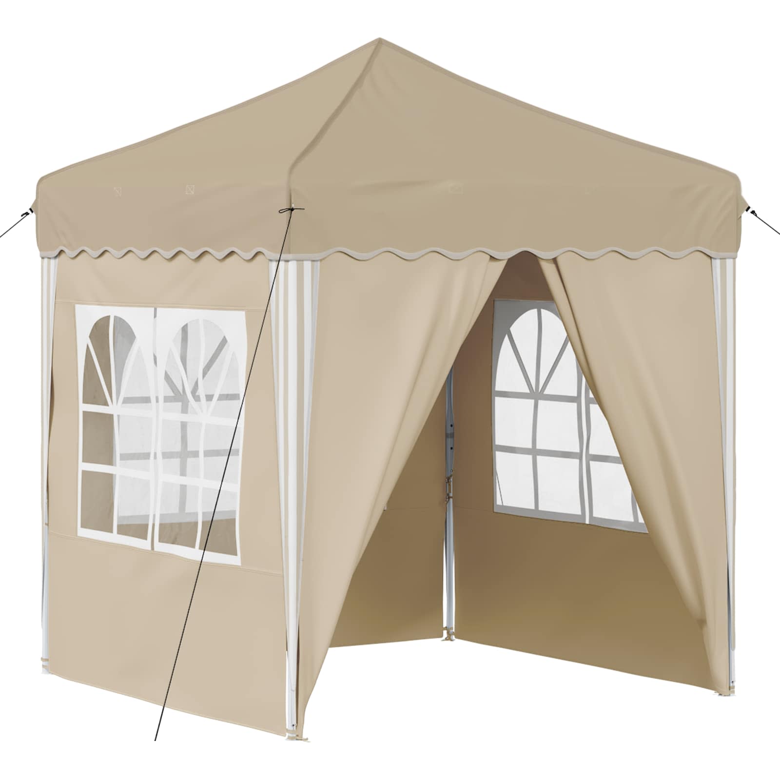 Kokkupandav peotelk (pop-up), 1,95 × 1,94 m, kreemjas