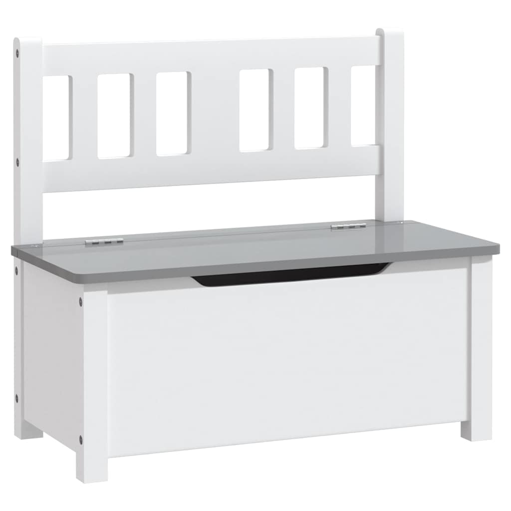 Laste hoiupink, valge ja hall, 60x30x55 cm MDF