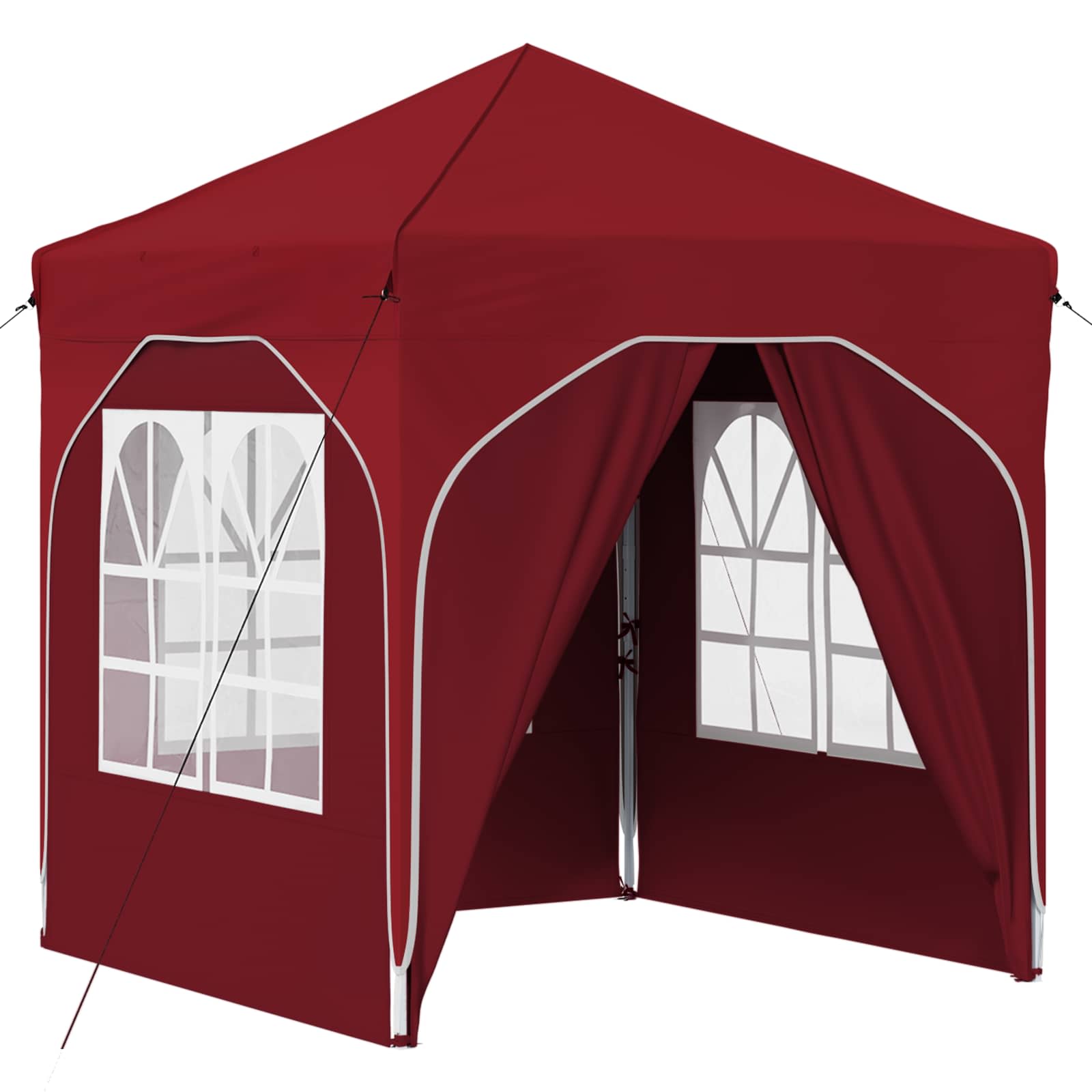 Kokkupandav peotelk (pop-up) 4 külgseinaga, 1,92 × 1,92 m, veinipunane