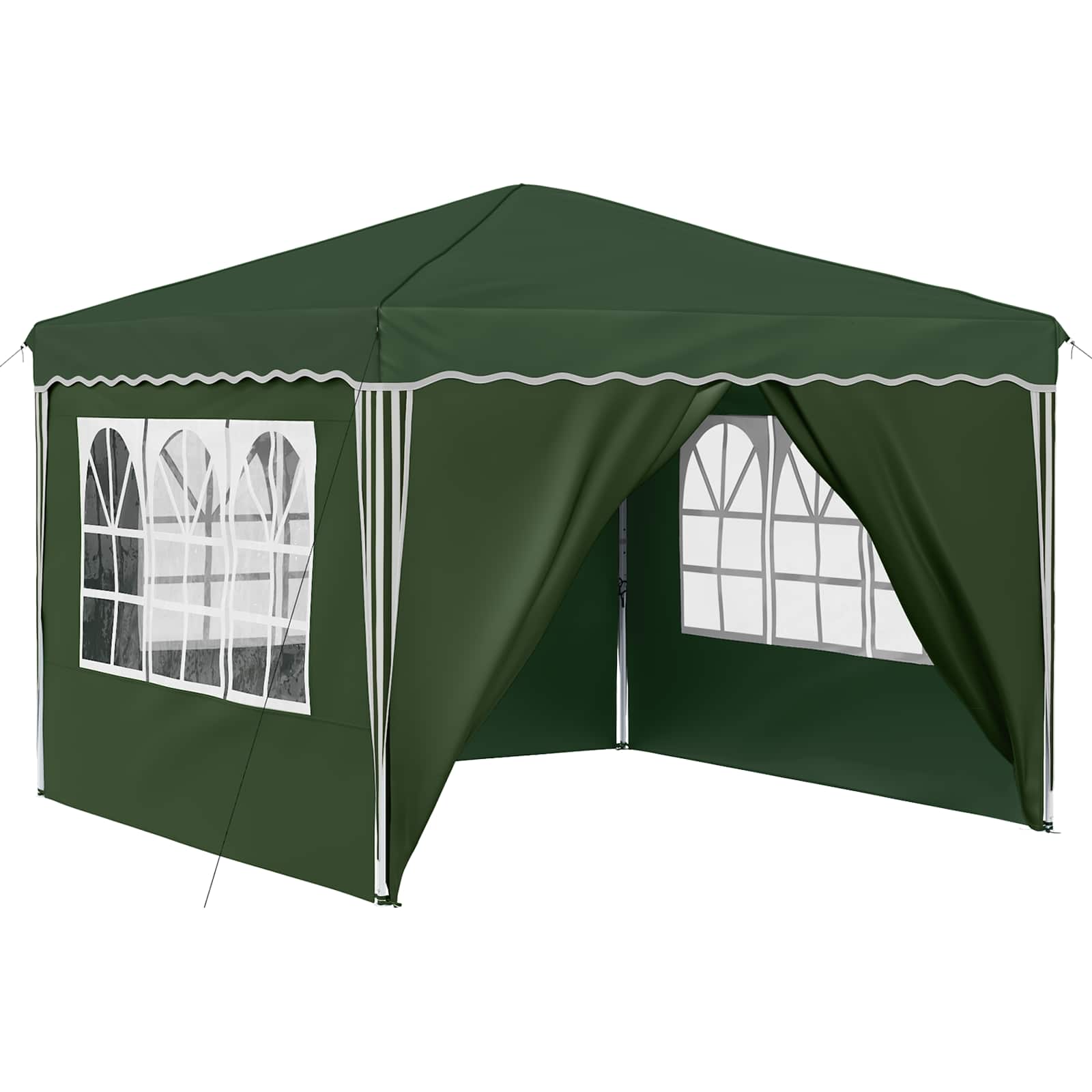 Kokkupandav peotelk (pop-up), 2,9 × 2,9 m, roheline