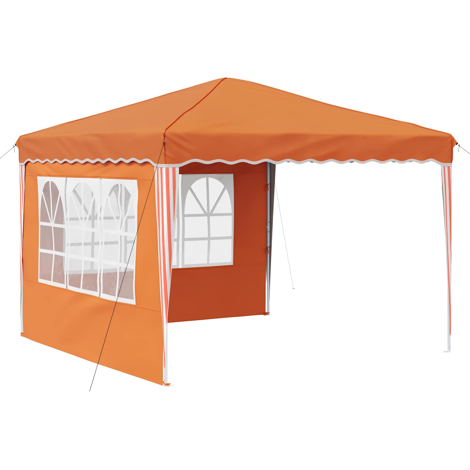 Kokkupandav peotelk (pop-up), 2,9 × 2,9 m, oranž