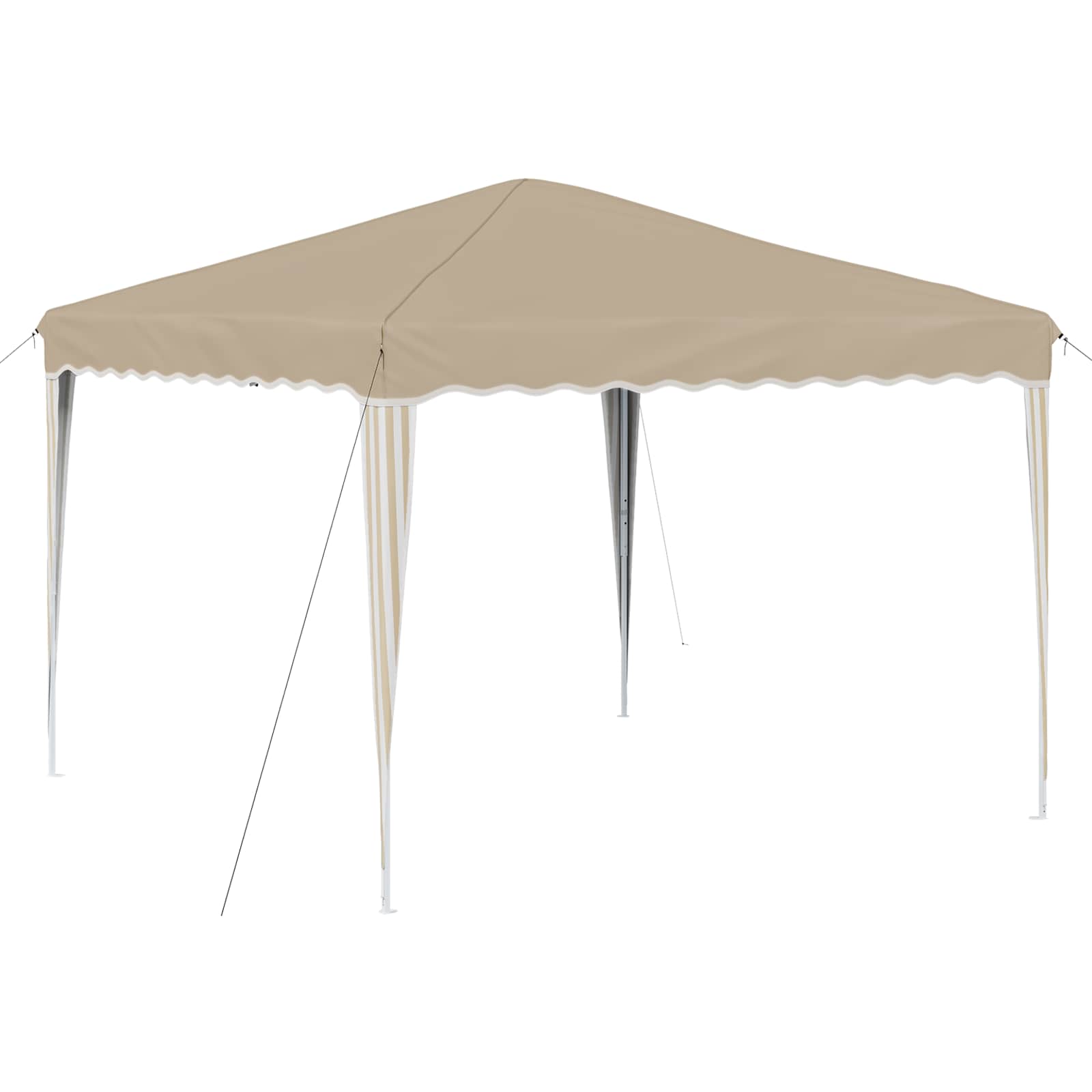 Kokkupandav peotelk (pop-up), 2,9 × 2,9 m, kreemjas