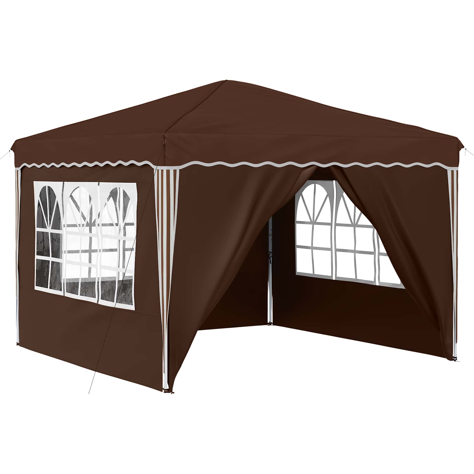 Kokkupandav peotelk (pop-up), 2,9 × 2,9 m, pruun