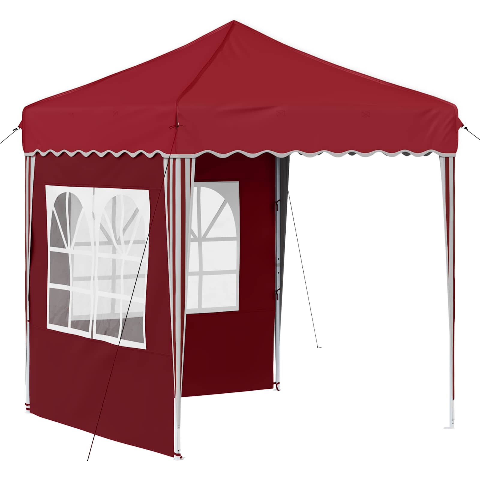 Kokkupandav peotelk (pop-up), 1,95 × 1,94 m, veinipunane