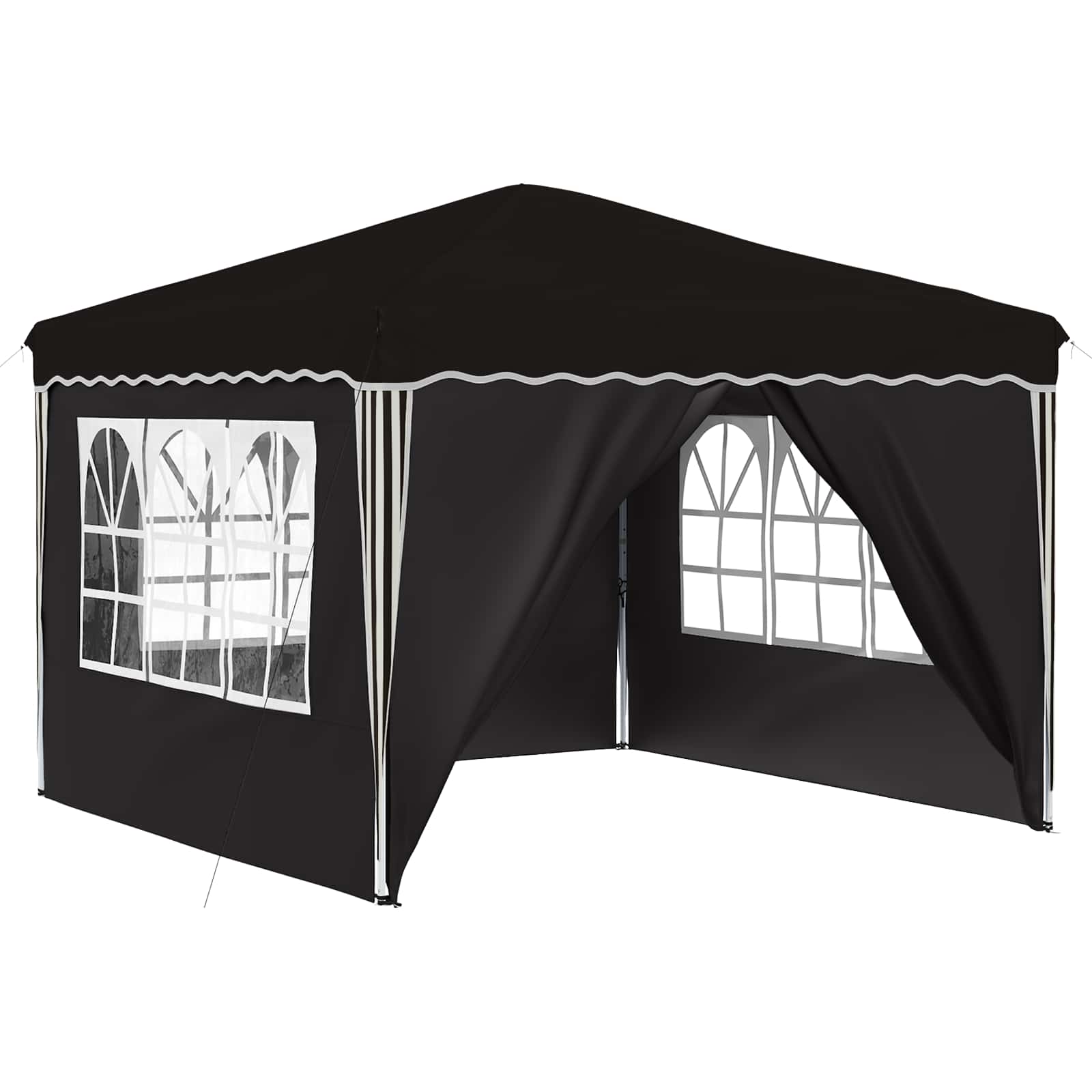 Kokkupandav peotelk (pop-up), 2,9 × 2,9 m, must