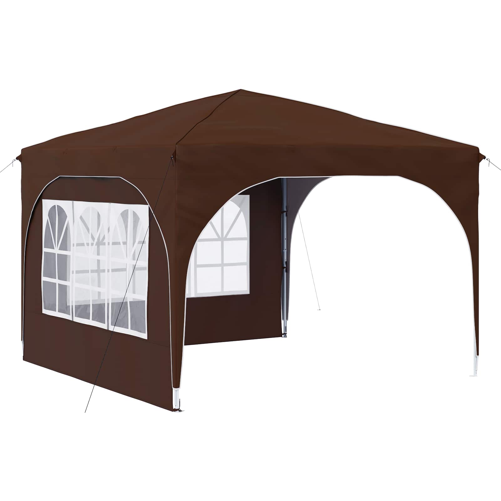 Kokkupandav peotelk (pop-up) 2 külgseinaga, 2,9 × 2,9 m, pruun