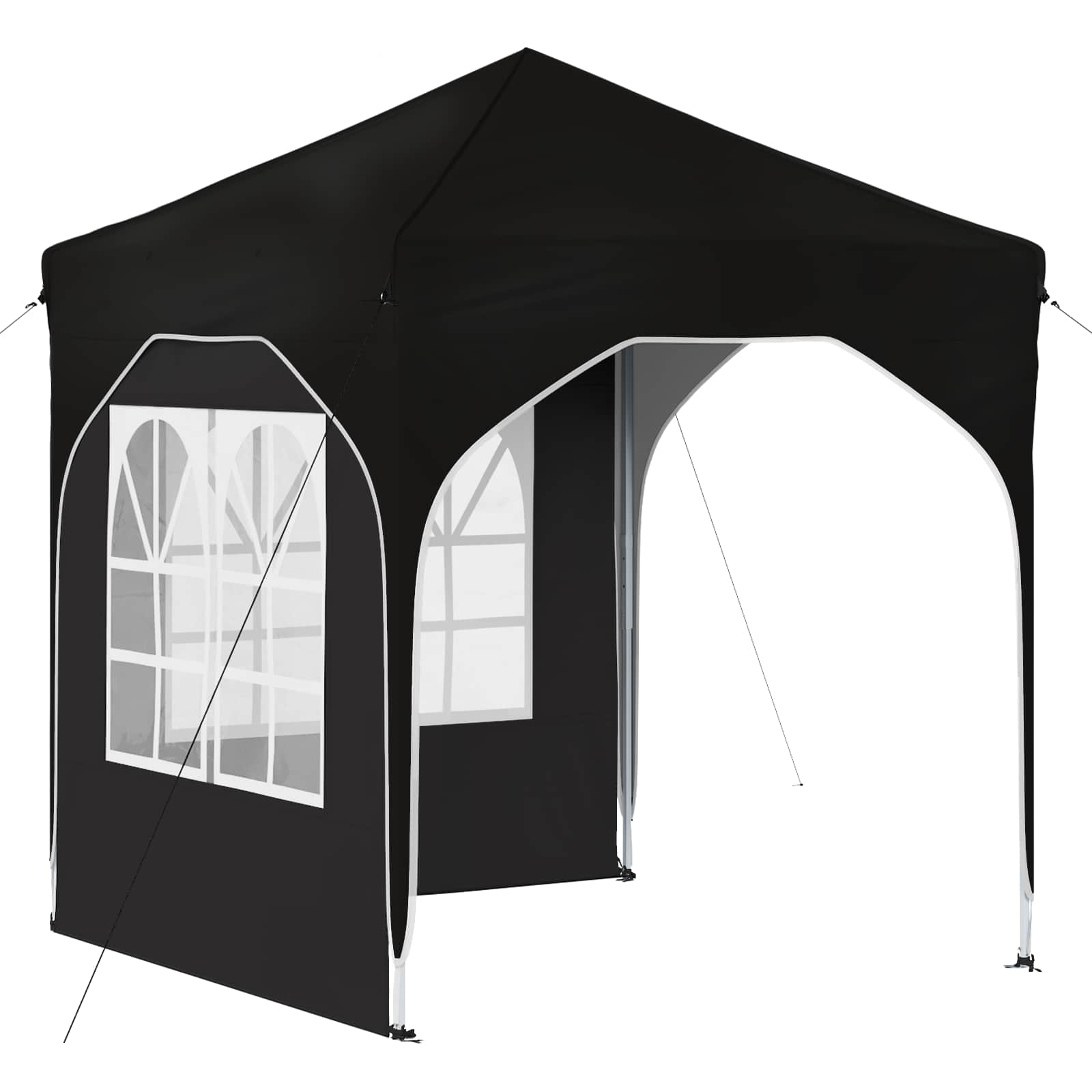 Kokkupandav peotelk (pop-up) 2 külgseinaga, 1,92 × 1,92 m, must