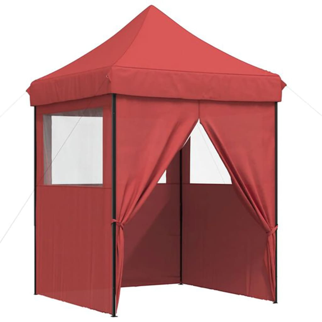 Kokkupandav peotelk (pop-up) 4 külgseinaga, 2 × 2 m, veinipunane