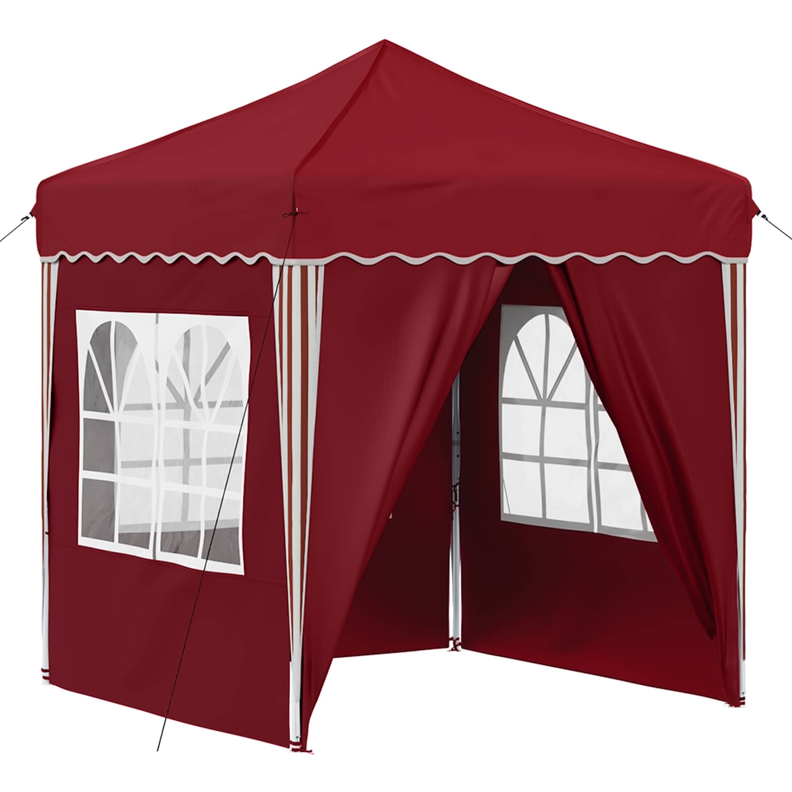 Kokkupandav peotelk (pop-up), 1,95 × 1,94 m, veinipunane