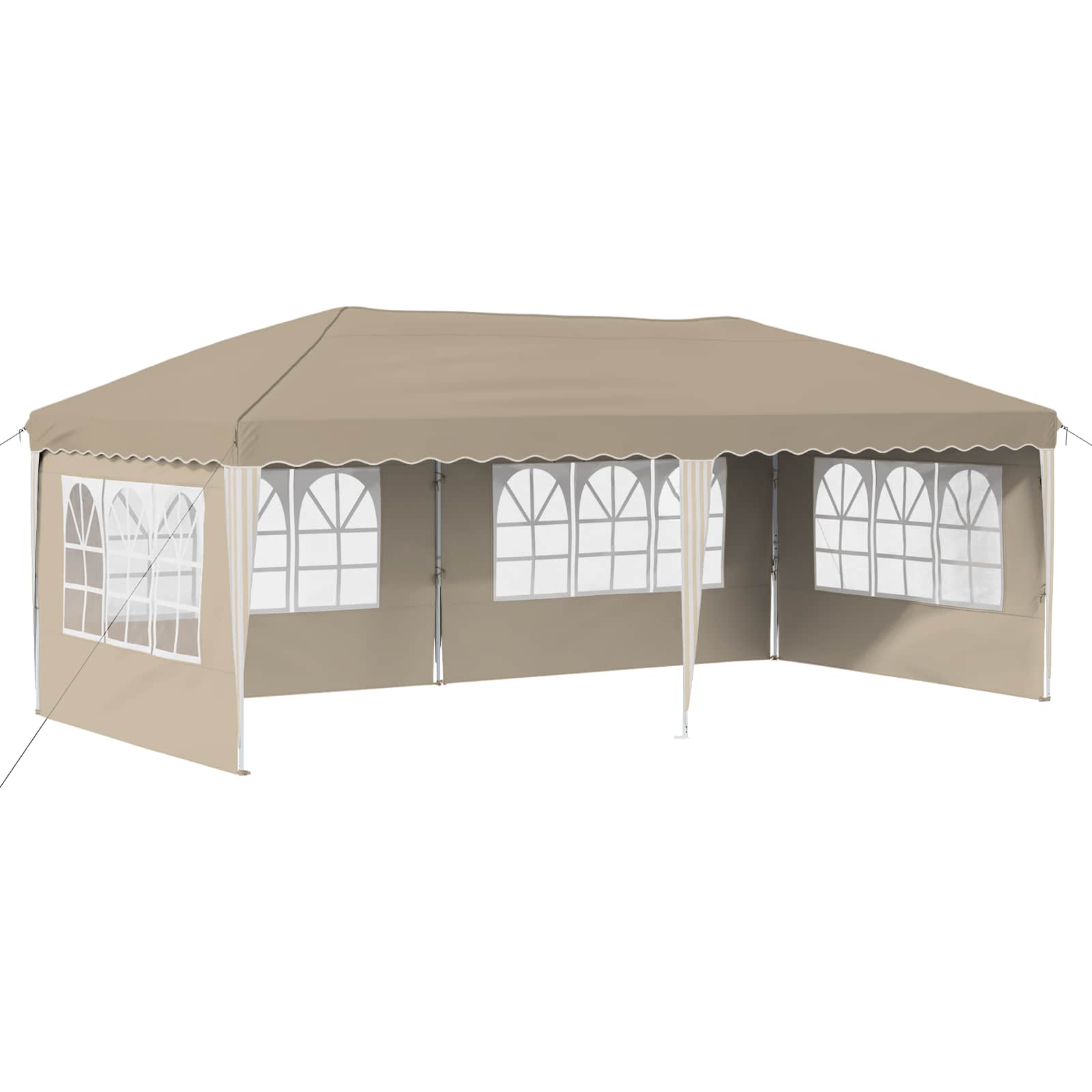Kokkupandav peotelk (pop-up) 4 külgseinaga, 5,75 × 2,89 m, kreemjas